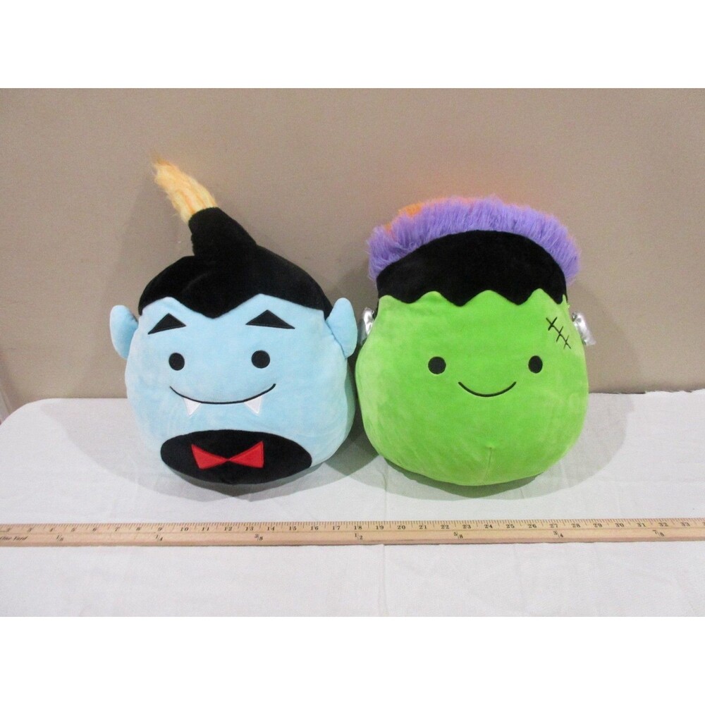 Lot of 2 Halloween Squishmallow Med 24" Frankenstein and Dracula
